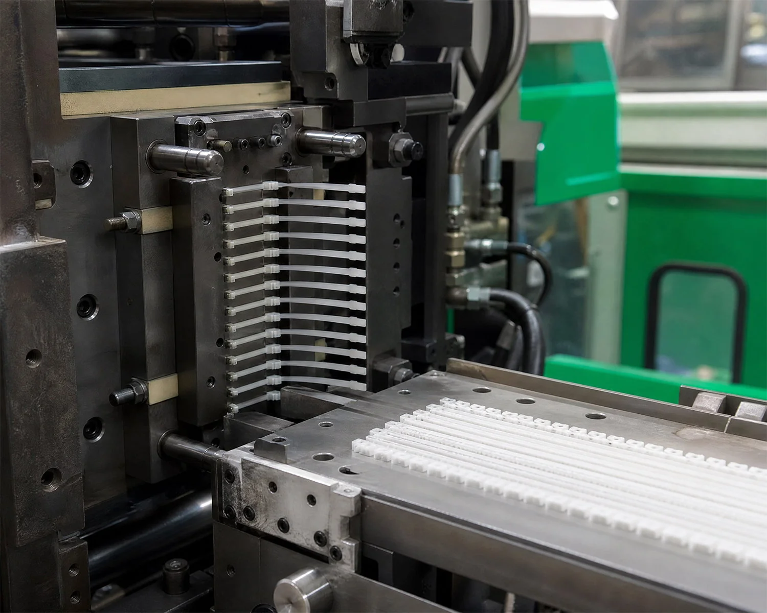 Injection Molding Machine in Operation