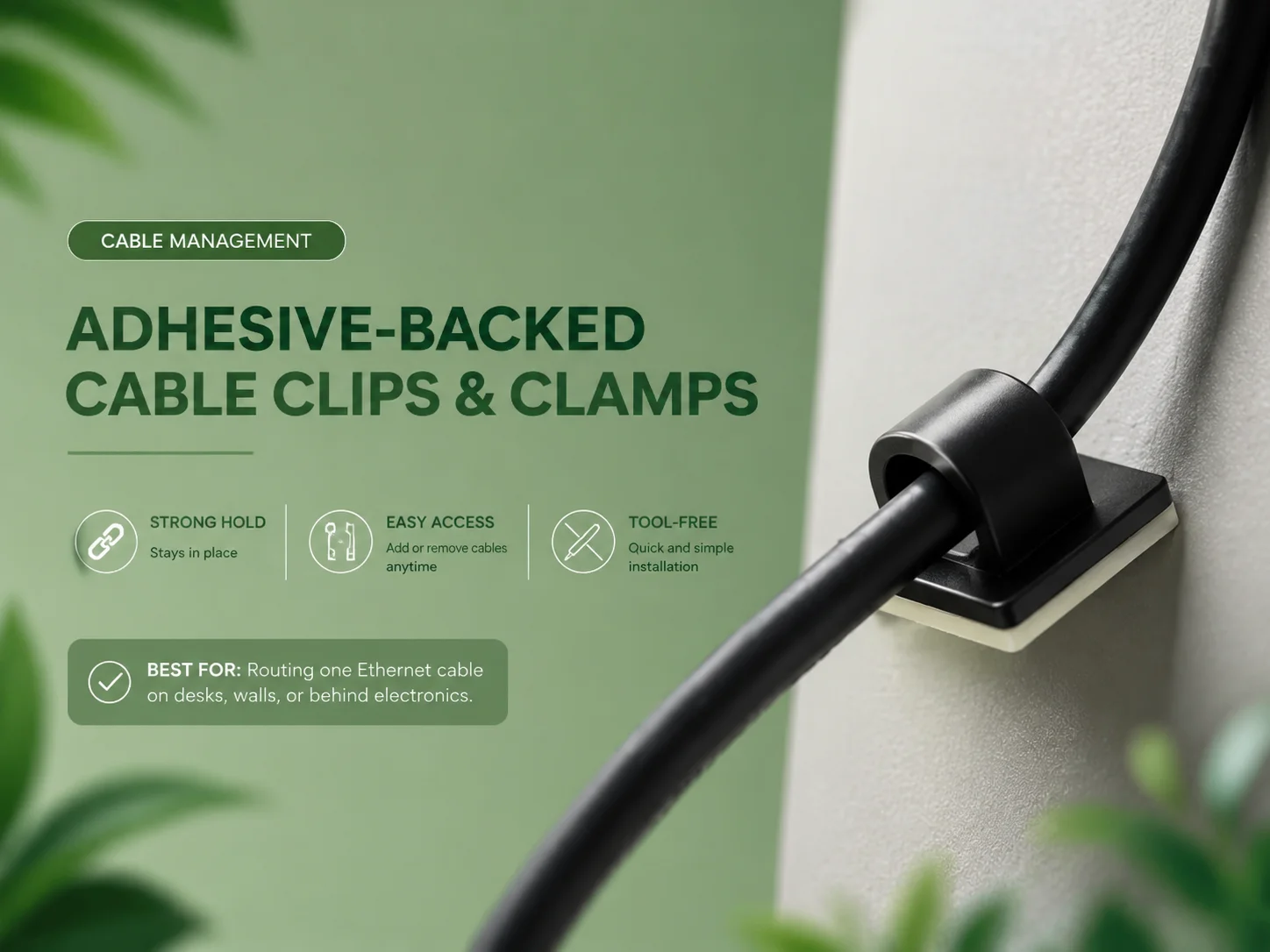 Adhesive‑Backed Cable Clips and Clamps