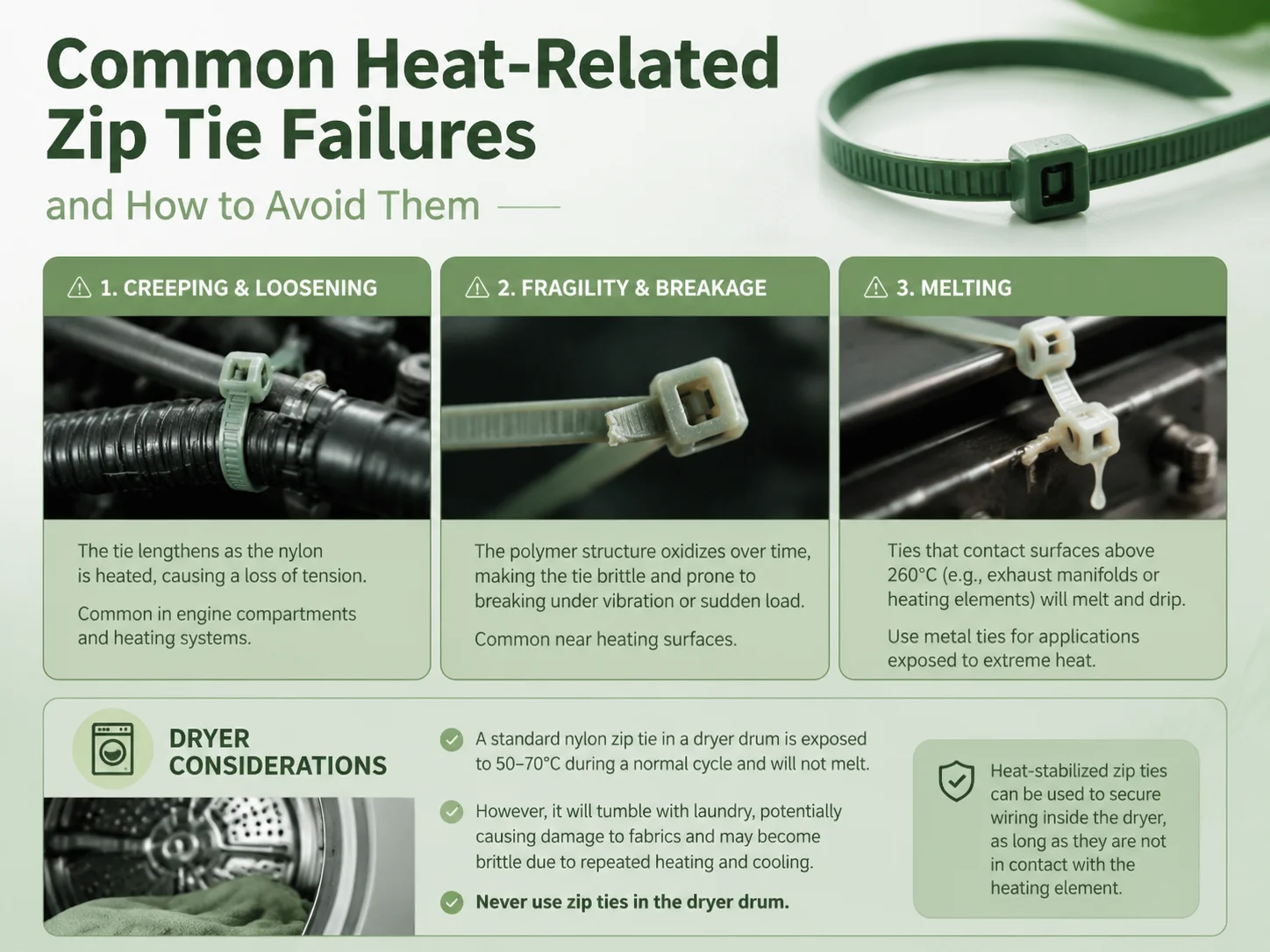 Common Heat‑Related Zip Tie Failures and How to Avoid Them