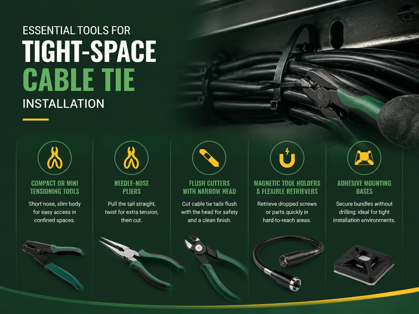 Essential Tools for Tight‑Space Cable Tie Installation