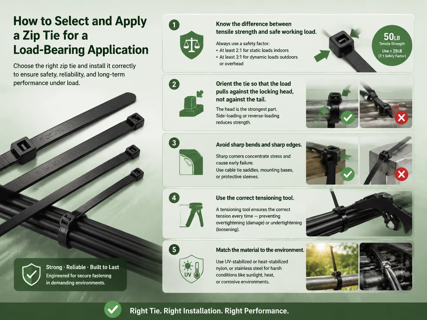 How to Select and Apply a Zip Tie for a Load‑Bearing Application
