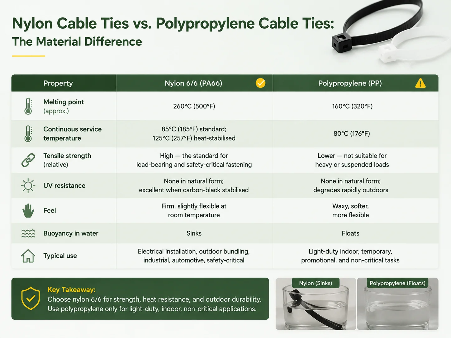 Nylon Cable Ties vs Polypropylene Cable Ties