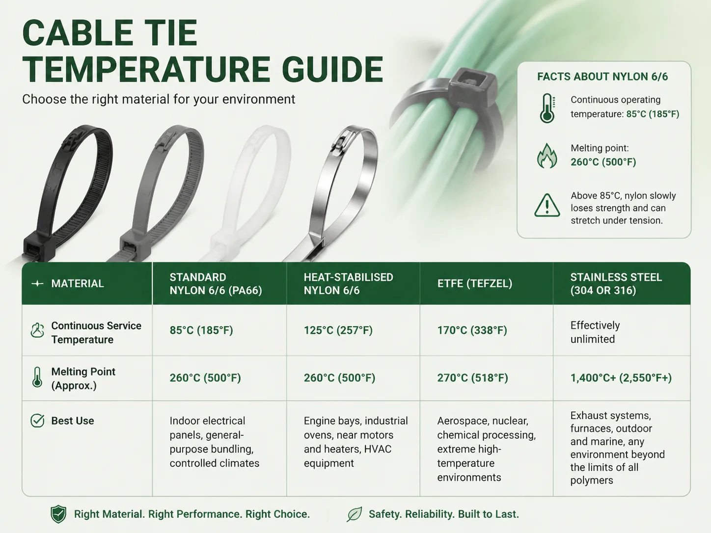 The Temperature Limits of Standard Nylon Cable Ties