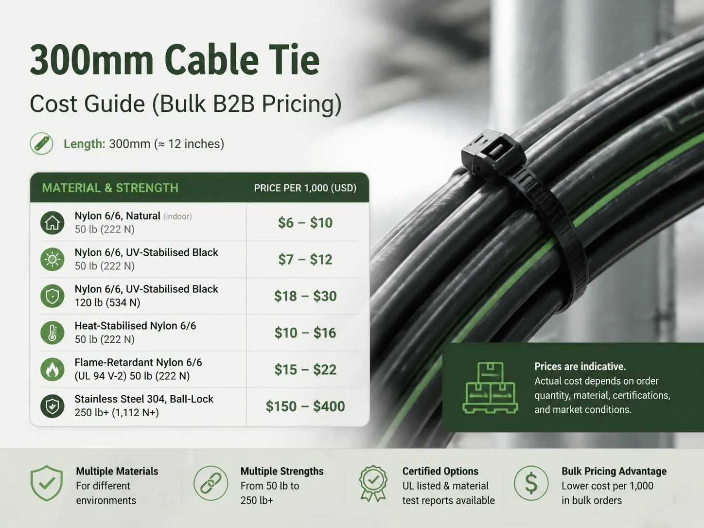 What Does a 300mm Cable Tie Cost