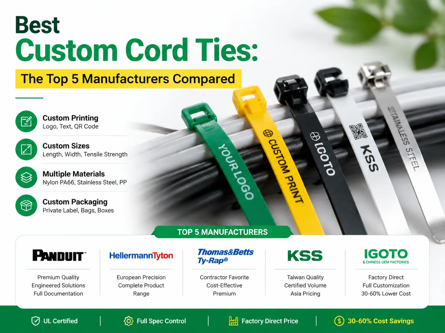 Best Custom Cord Ties: The Top 5 Manufacturers Compared