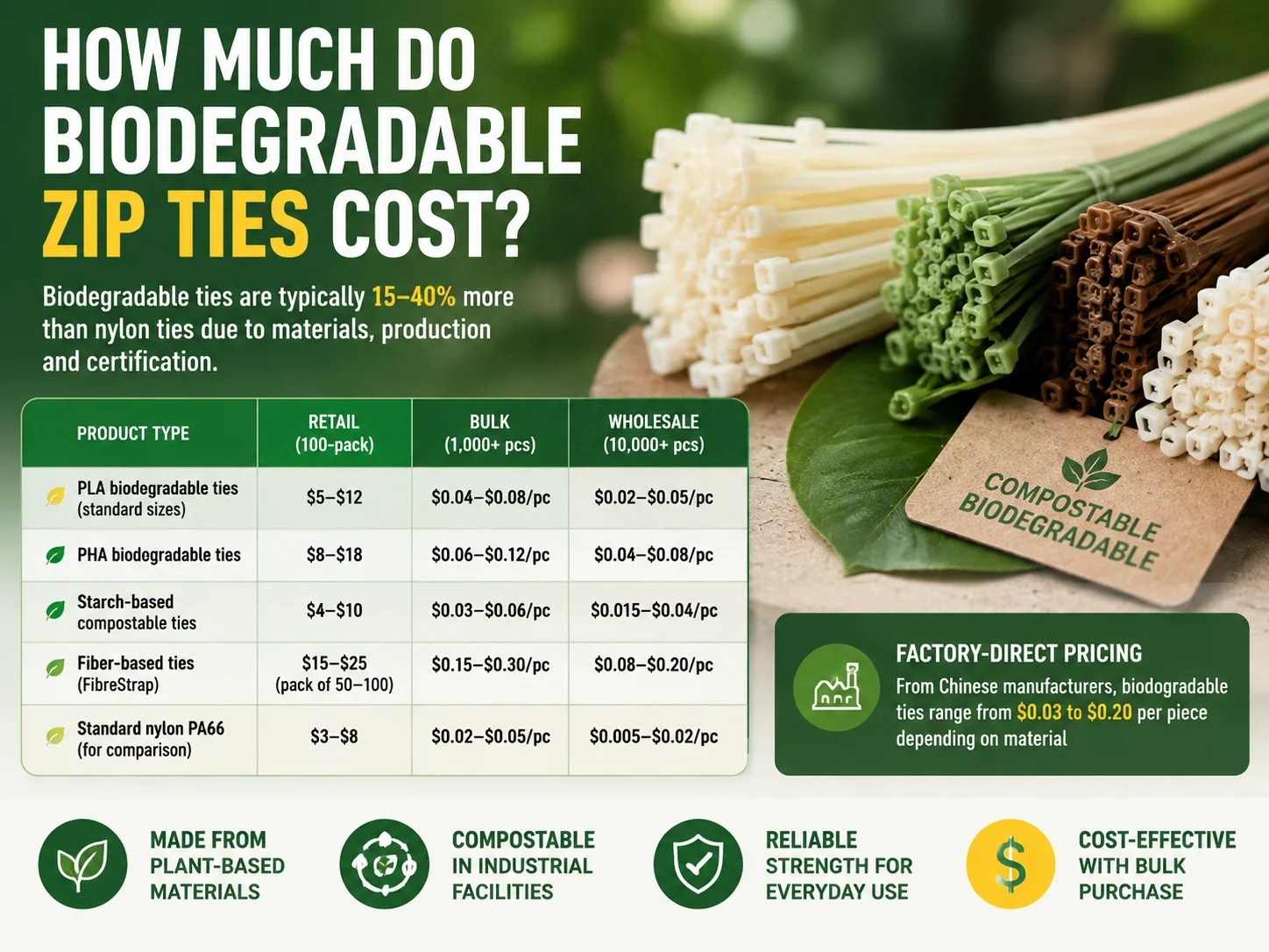 How Much Do Biodegradable Zip Ties Cost