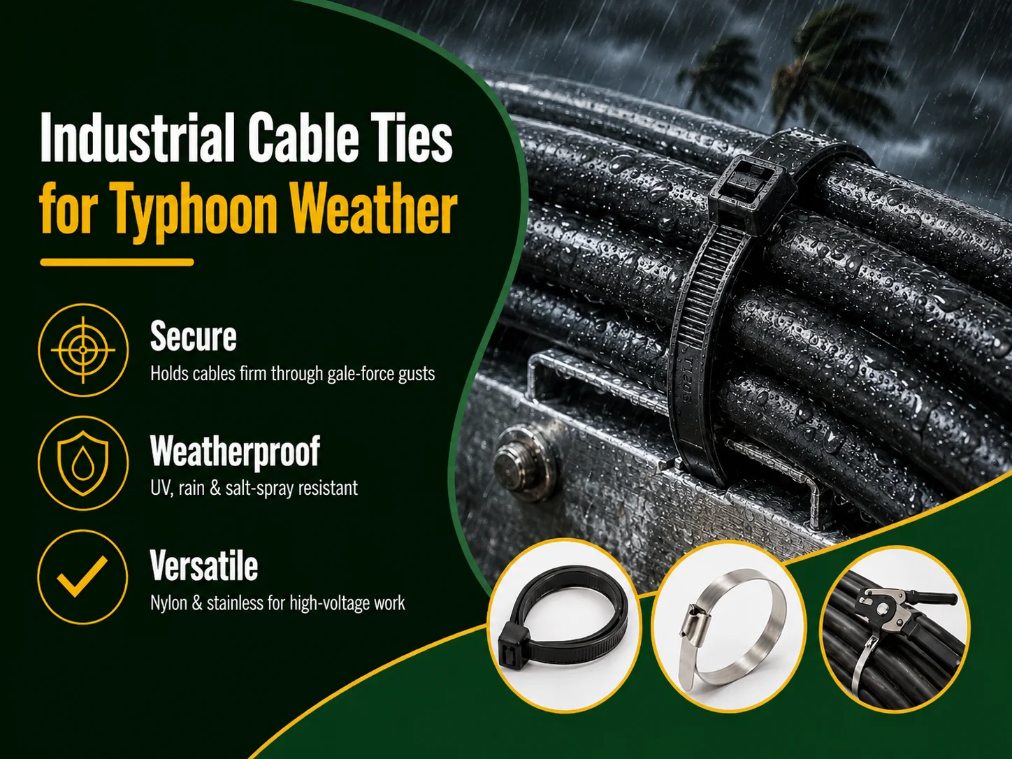 Industrial Cable Ties for Typhoon Storm Safety