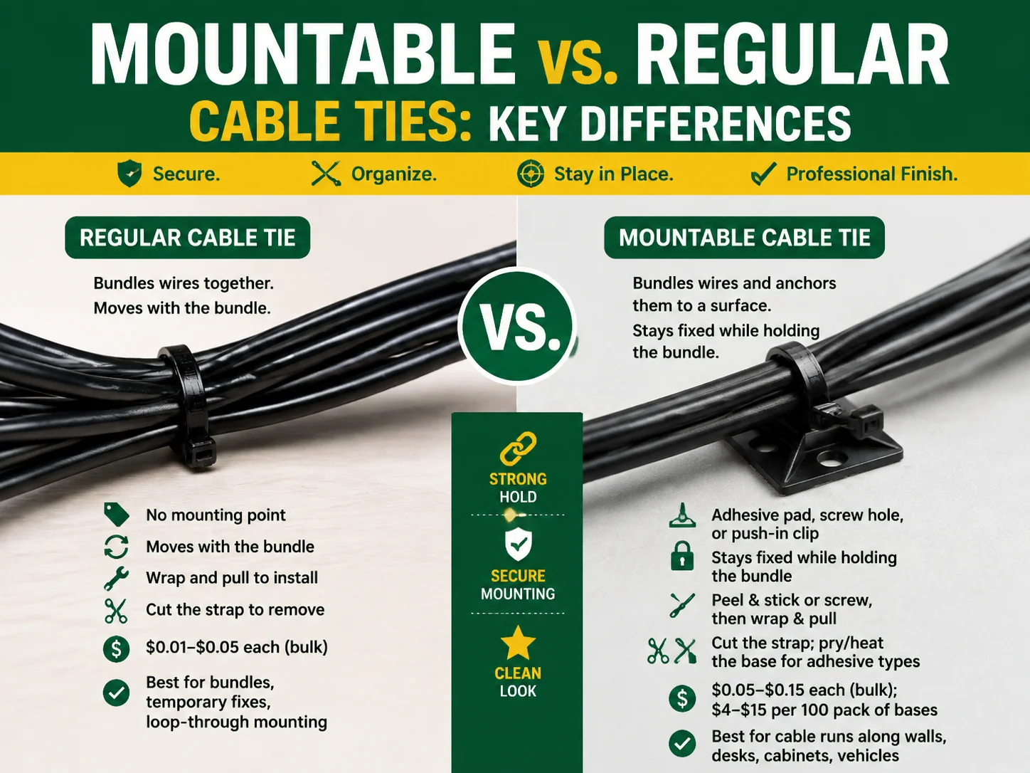 Mountable vs. Regular Cable Ties