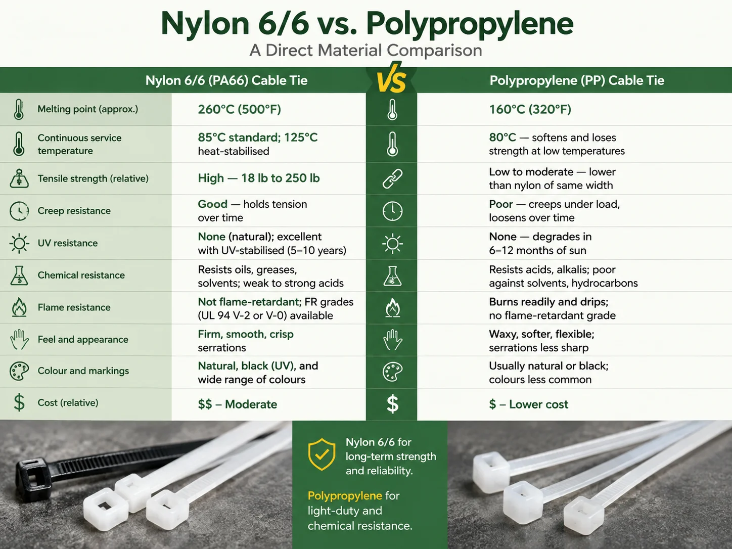 Nylon 6/6 vs. Polypropylene