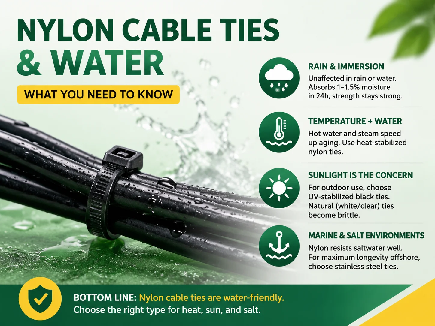 Nylon Cable Ties & Water