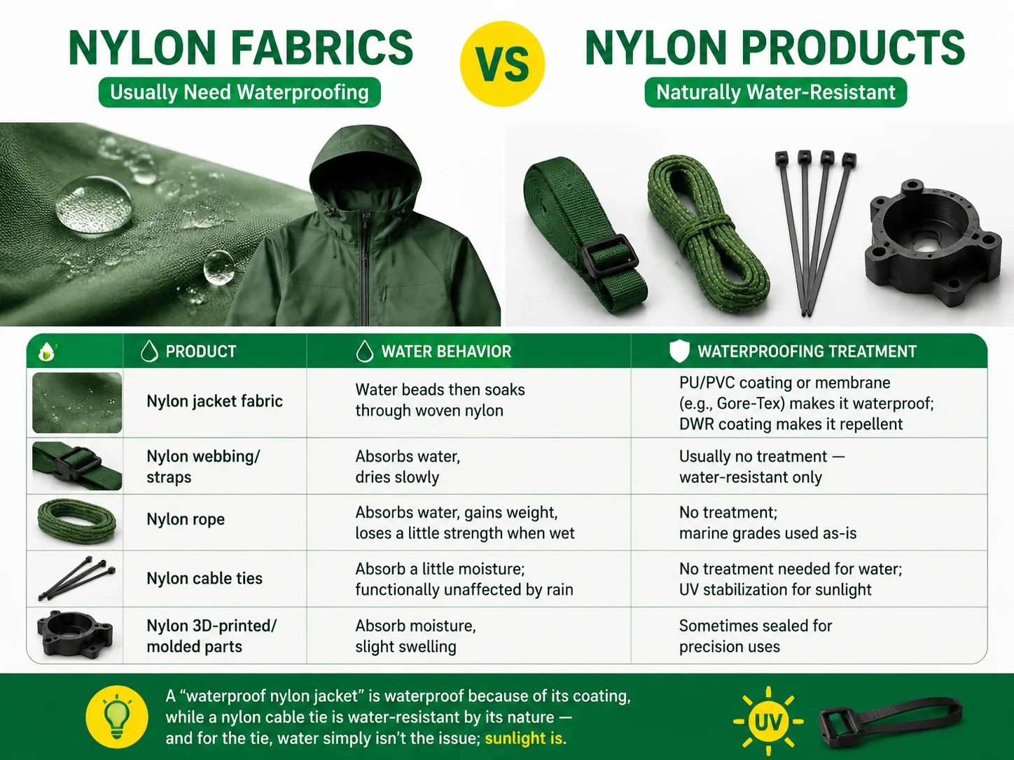 Nylon Fabrics vs Nylon Products