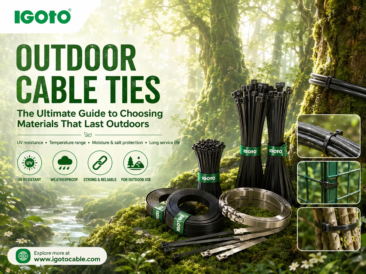 Cable Tie Outdoor Guide: UV, Cold & Salt-Rated Fastening