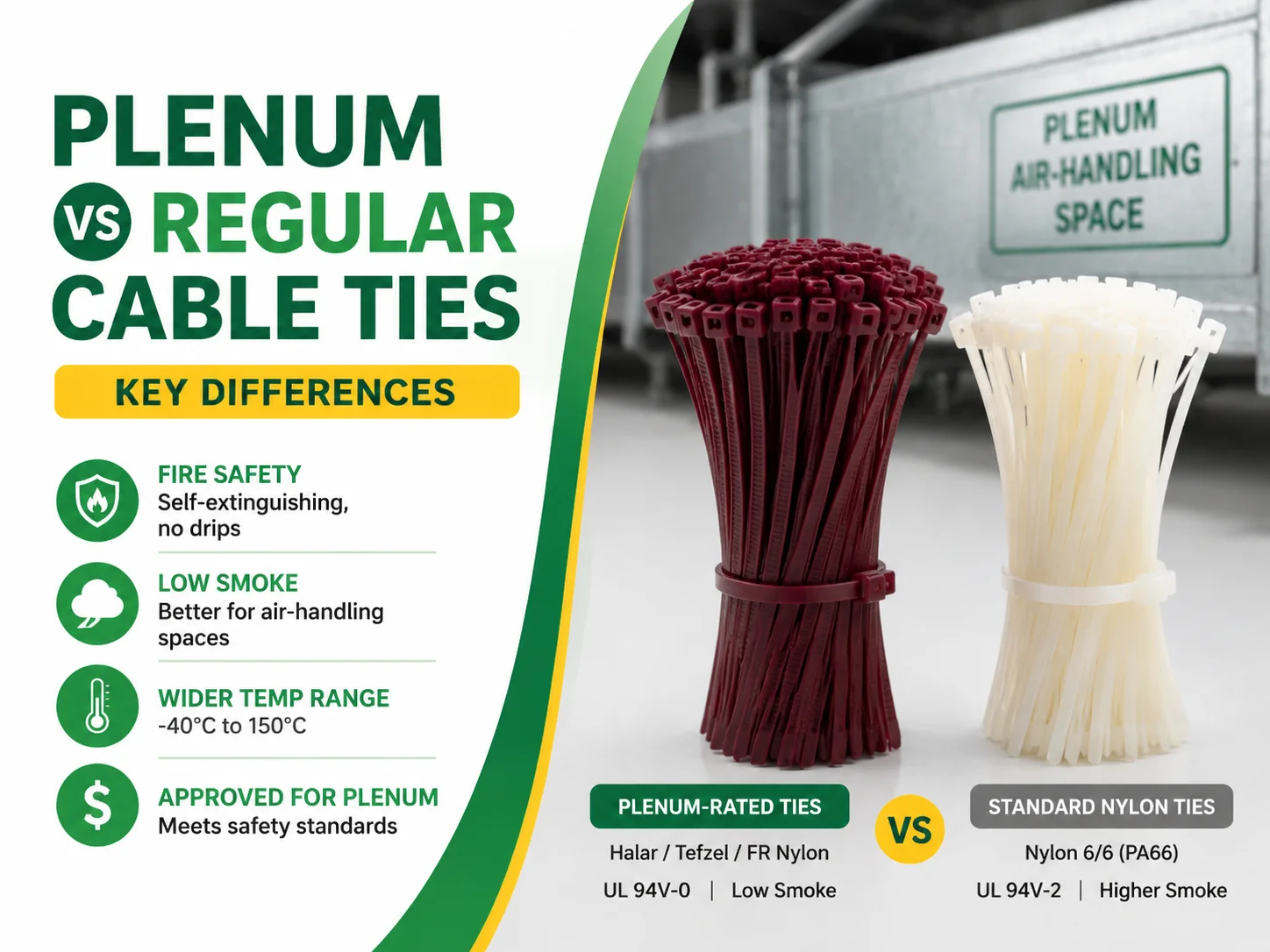 Plenum vs Regular Cable Ties