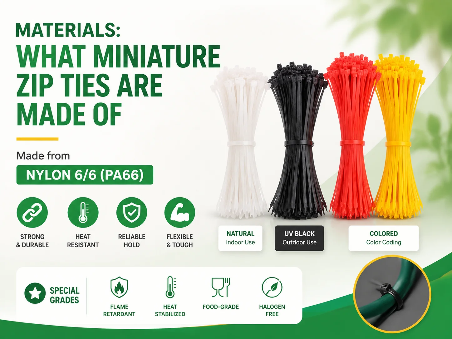 What Miniature Zip Ties Are Made Of