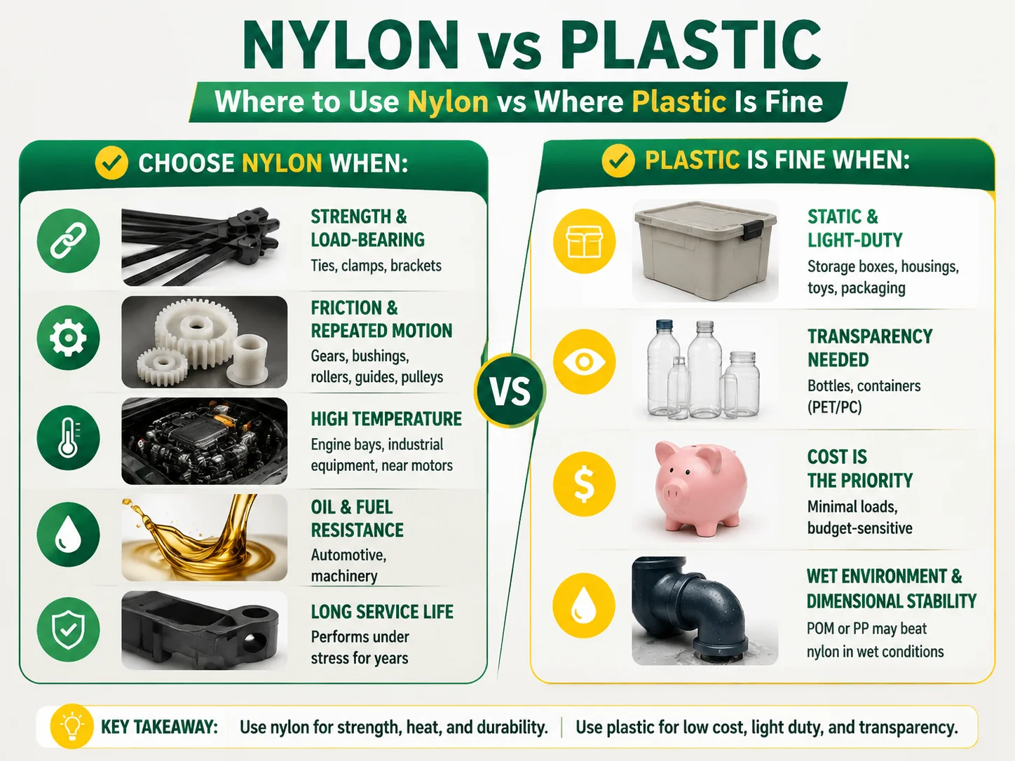 Where to Use Nylon vs Where Plastic Is Fine