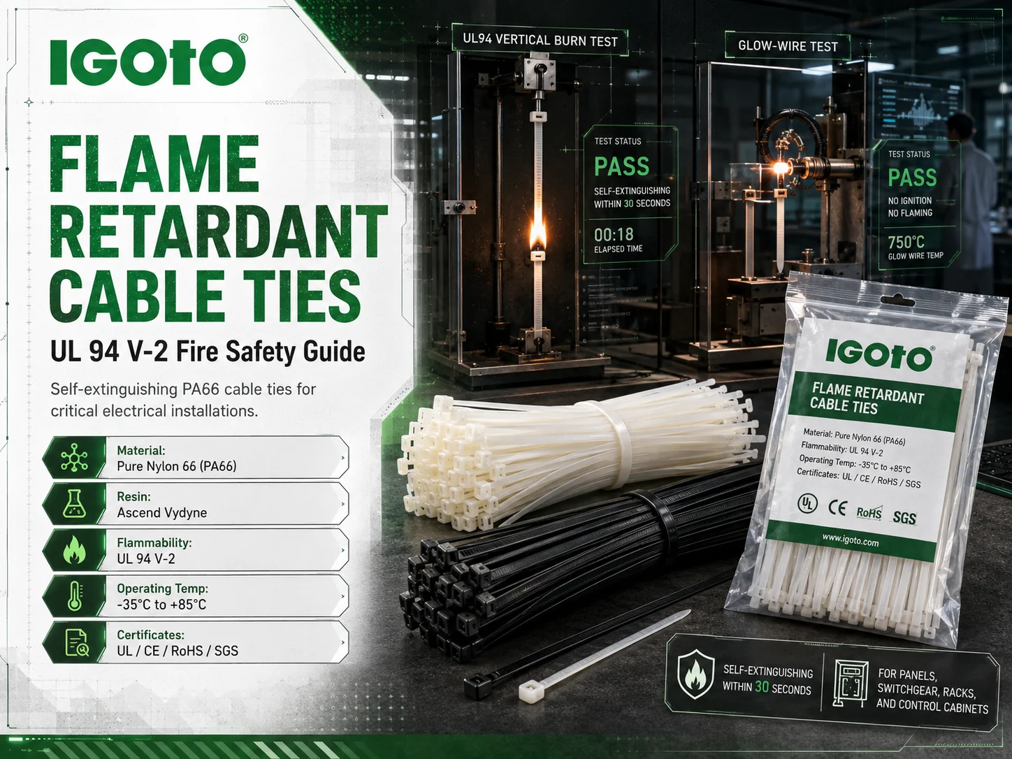 Flame Retardant Cable Ties: Essential Fire Safety for Electrical and Industrial Wiring