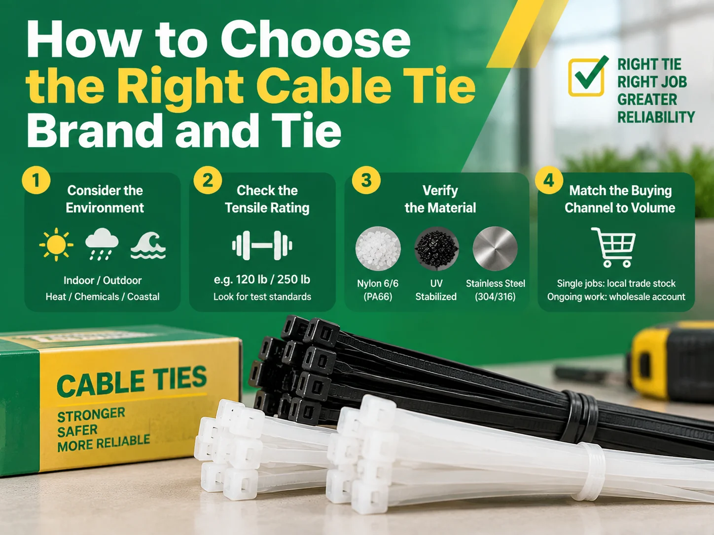 How to choose the right cable tie brand and tie