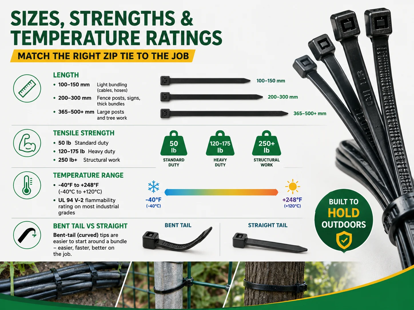 Sizes, Strengths, and Temperature Ratings