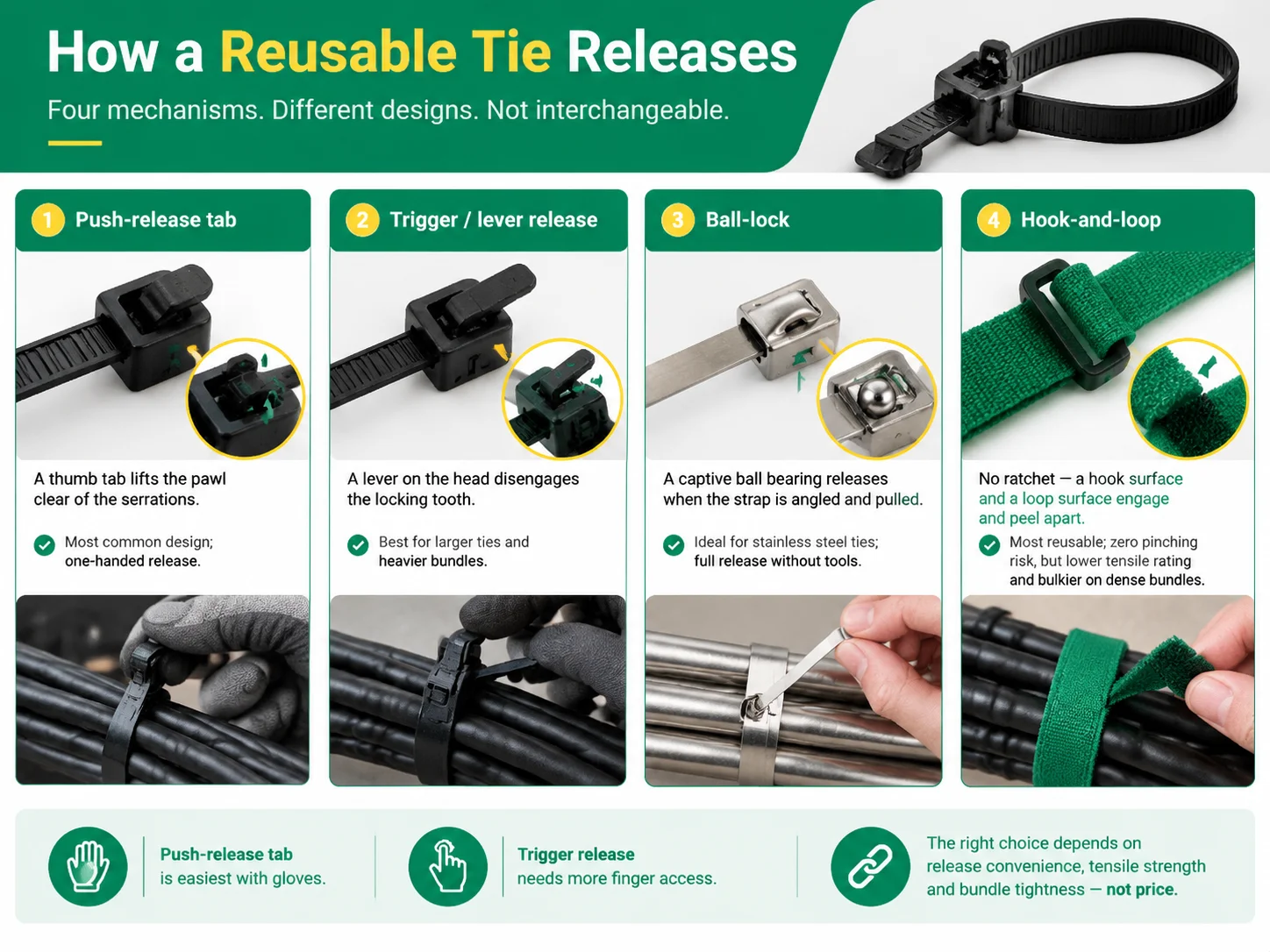 How a Reusable Tie Releases