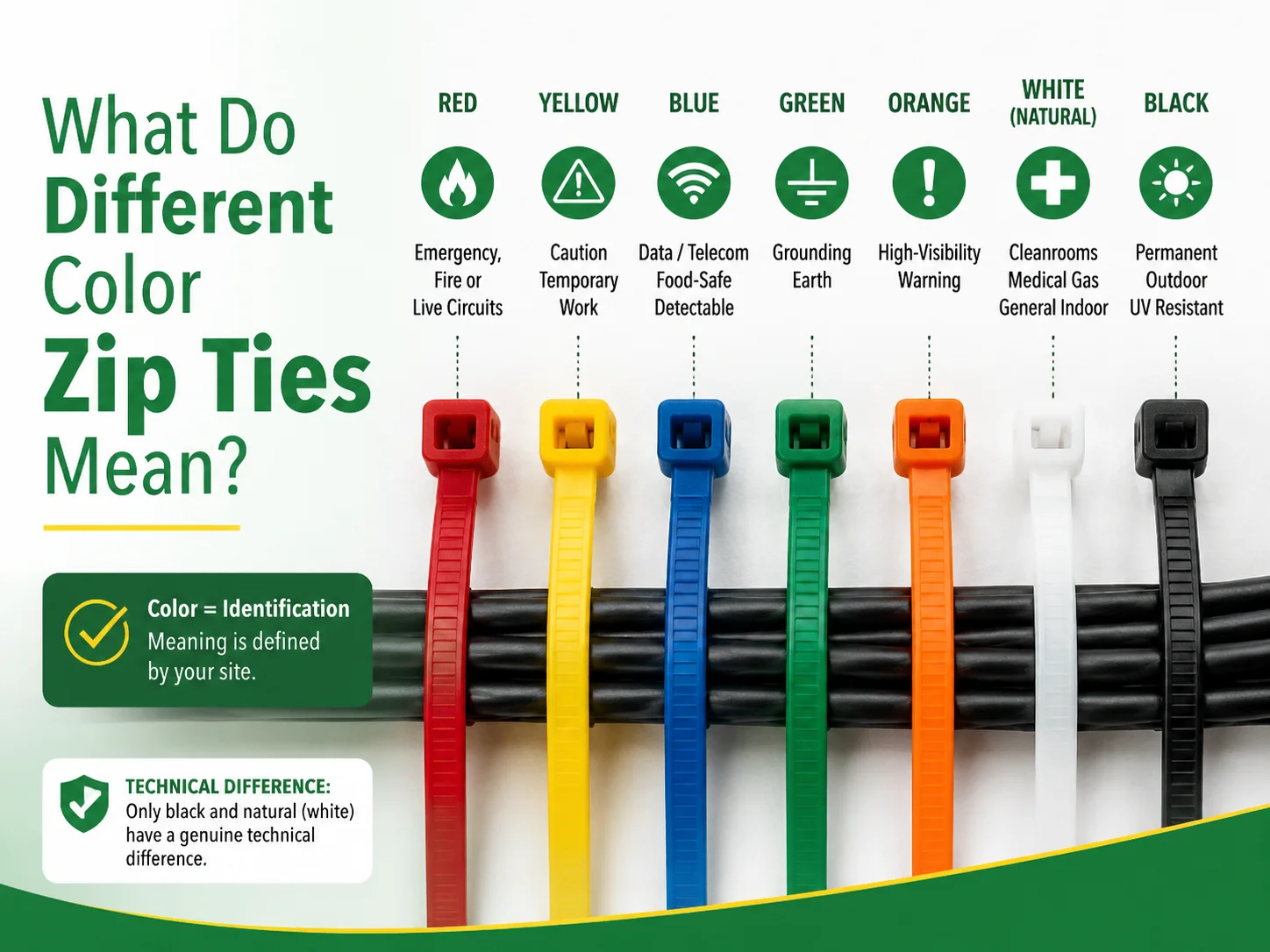 What Do Different Color Zip Ties Mean